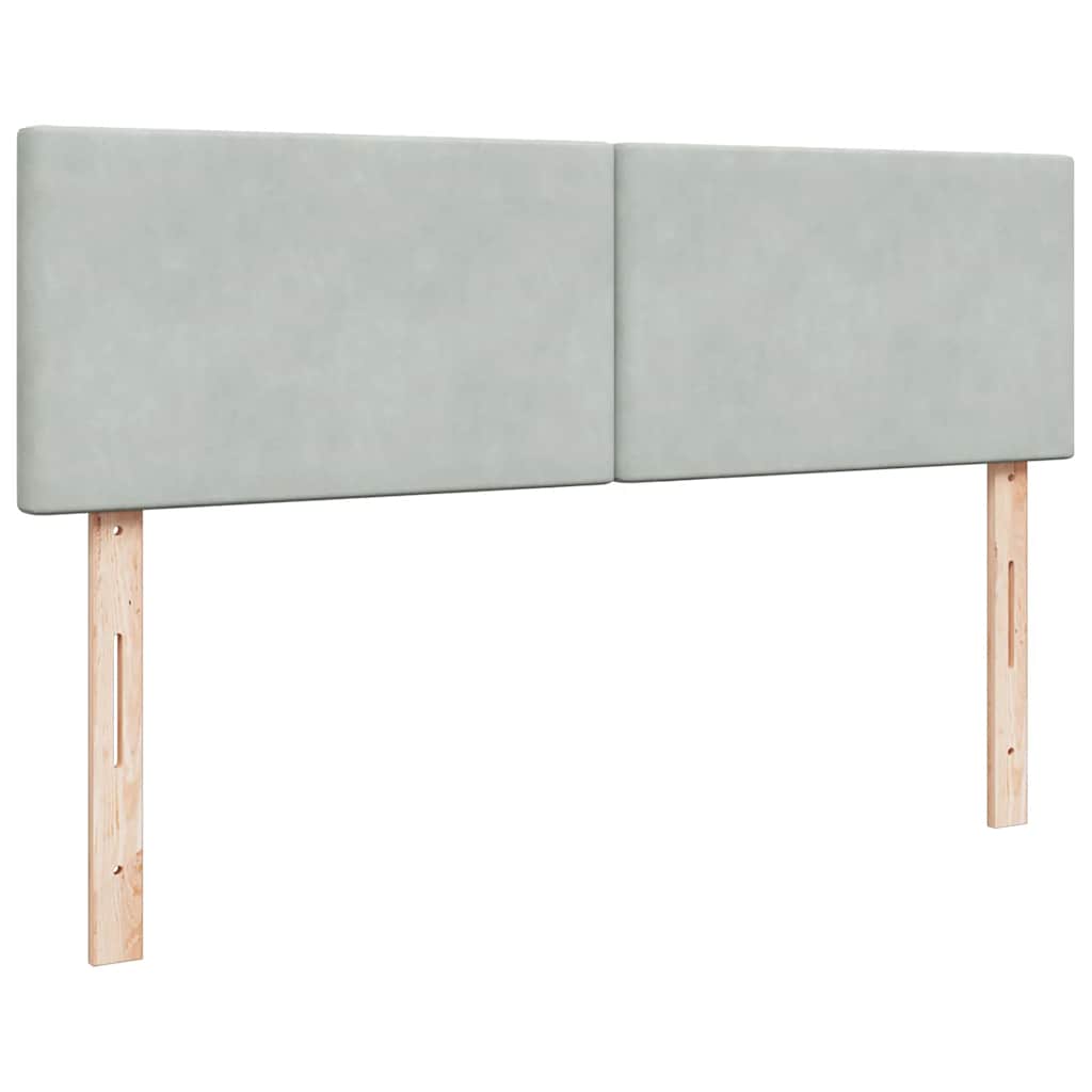 vidaXL Ottoman-Bett mit Matratze & LEDs Hellgrau 140x200 cm Samt