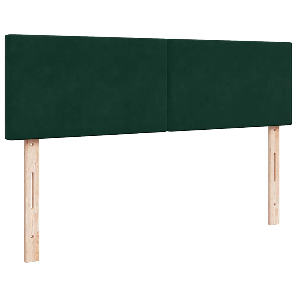 vidaXL Ottoman-Bett mit Matratze & LEDs Dunkelgrün 140x200 cm Samt