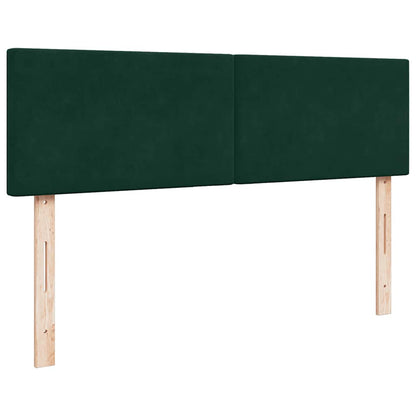 vidaXL Ottoman-Bett mit Matratze & LEDs Dunkelgrün 140x200 cm Samt