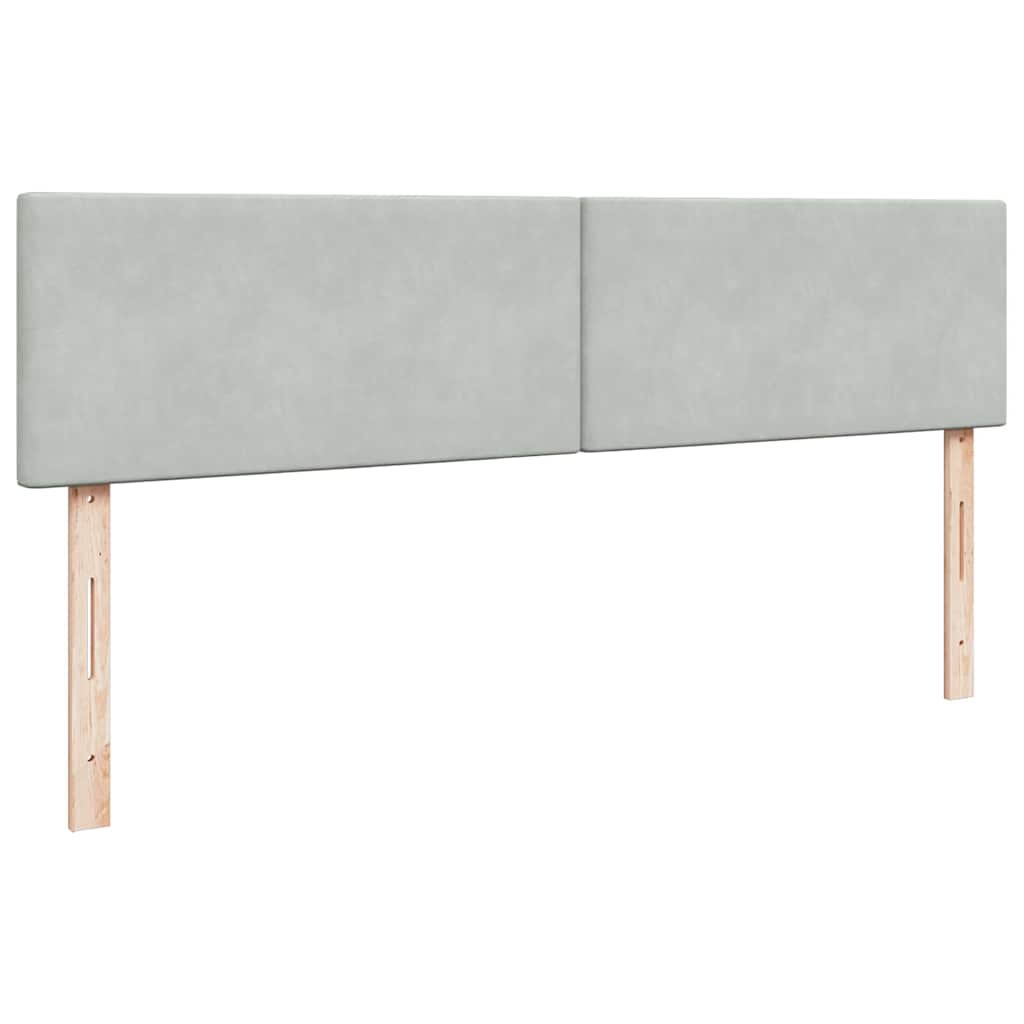 Ottoman-Bett mit Matratze & LEDs Hellgrau 180x200 cm Samt