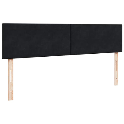 vidaXL Ottoman-Bett mit Matratze & LEDs Schwarz 180x200 cm Samt