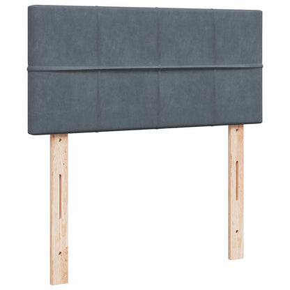 vidaXL Ottoman-Bett mit Matratze & LEDs Dunkelgrau 90x190 cm Samt