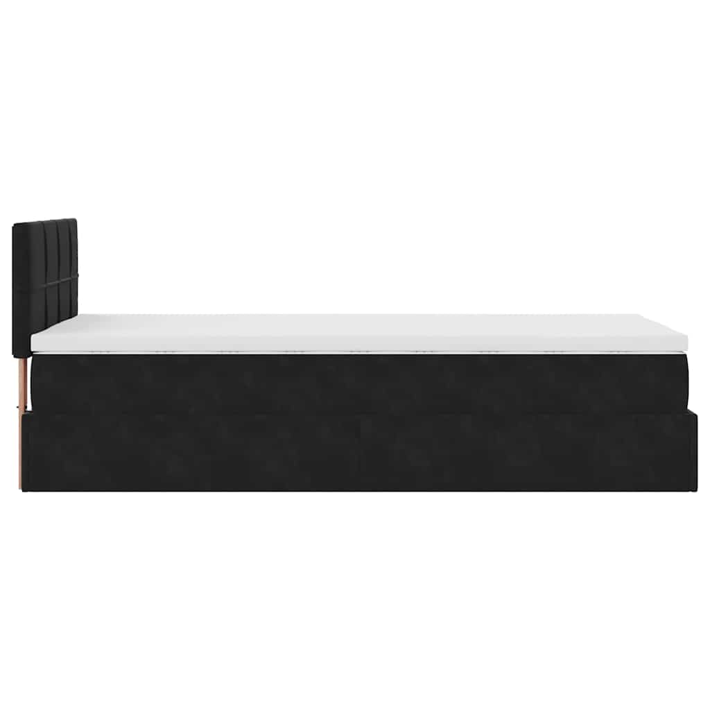 vidaXL Ottoman-Bett mit Matratze & LEDs Schwarz 90x190 cm Samt