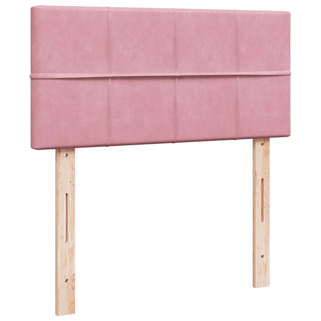 vidaXL Ottoman-Bett mit Matratze & LEDs Rosa 90x190 cm Samt