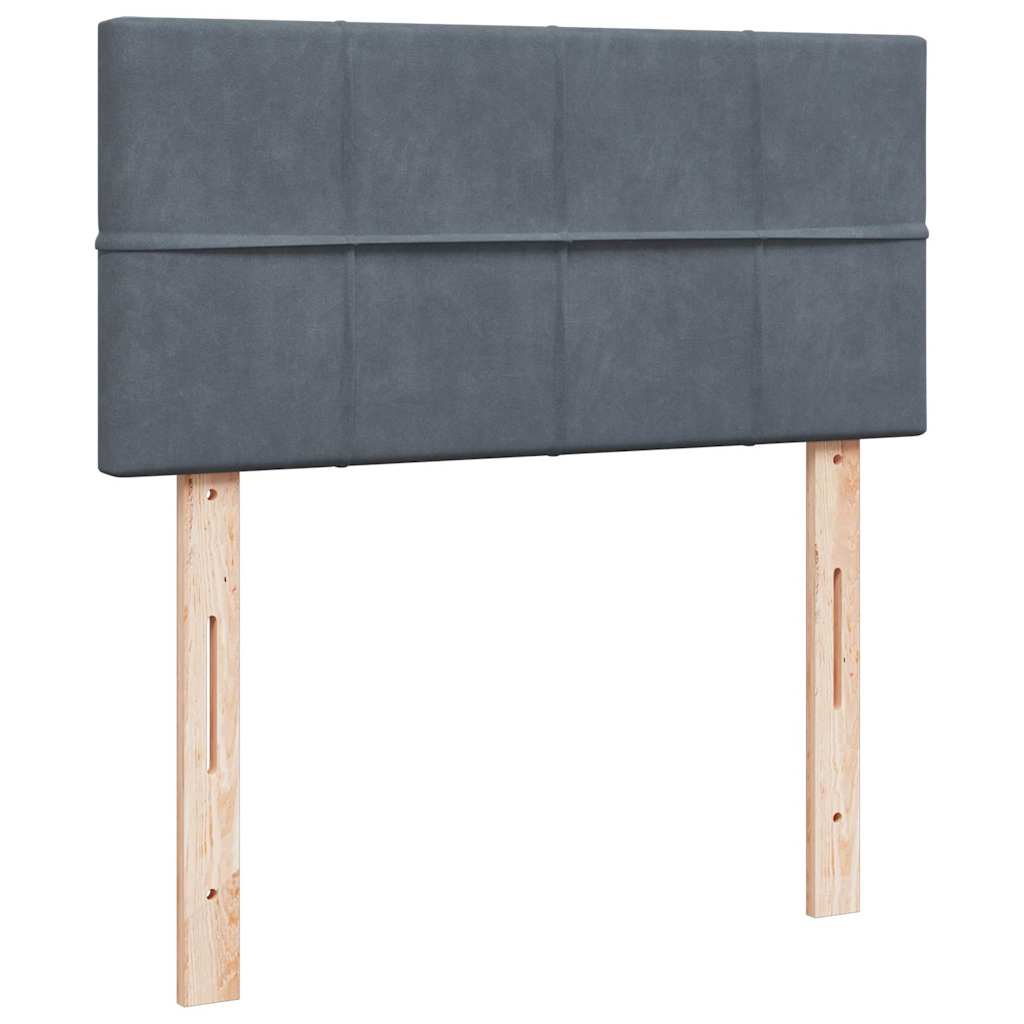 vidaXL Ottoman-Bett mit Matratze & LEDs Dunkelgrau 90x200 cm Samt