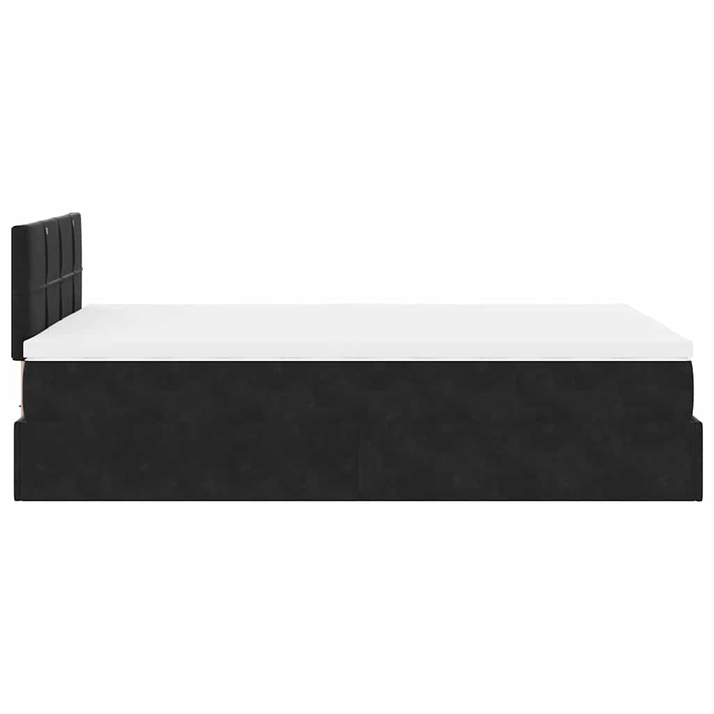 vidaXL Ottomane Bett mit Matratze & LEDs Schwarz 120x190 cm Samt
