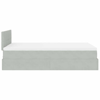 vidaXL Lit ottoman avec matelas et LED gris clair 120x200 cm Velours