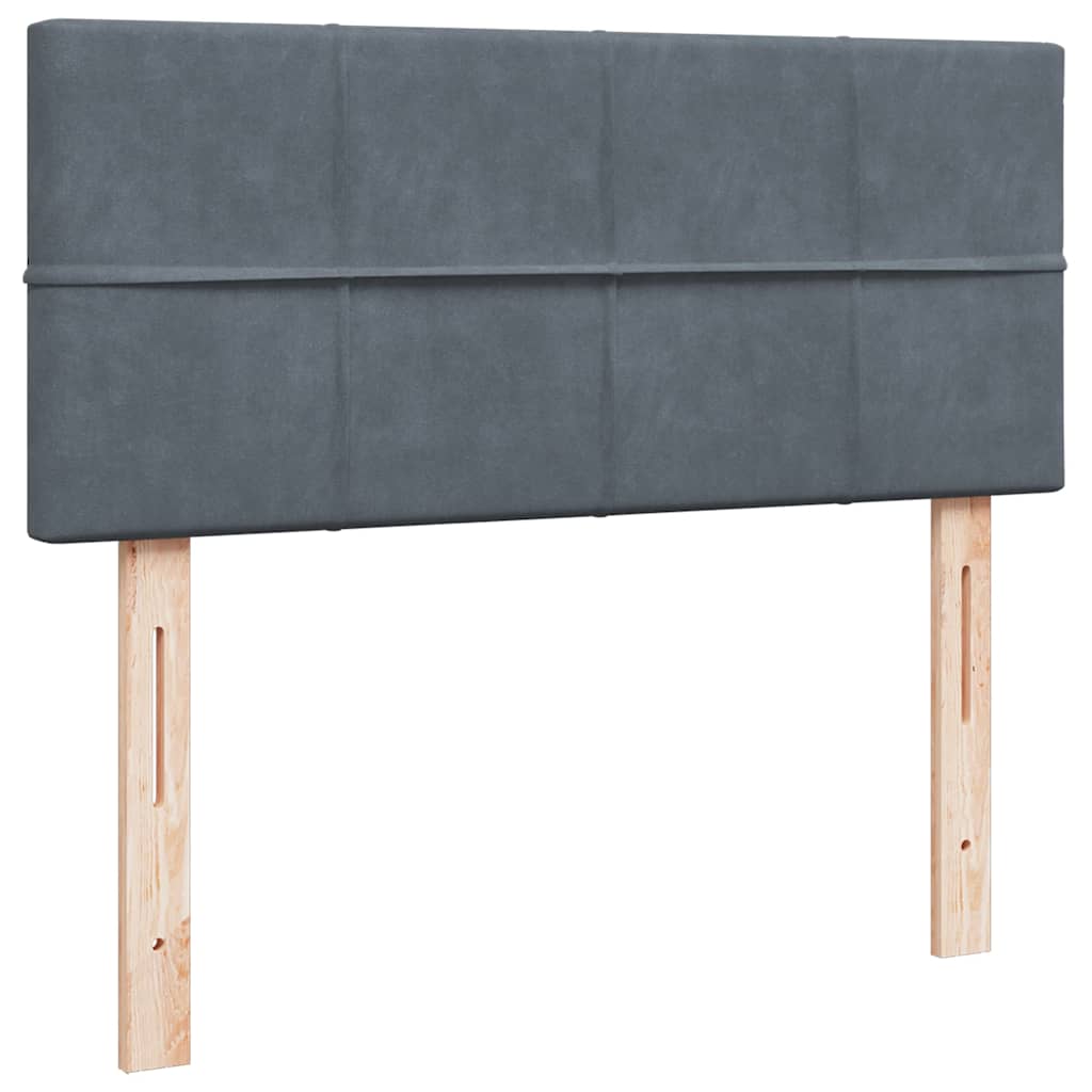 vidaXL Ottoman-Bett mit Matratze & LEDs Dunkelgrau 120x200 cm Samt