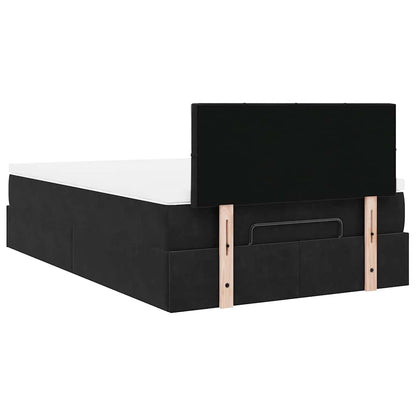 vidaXL Ottoman-Bett mit Matratze & LEDs Schwarz 120x200 cm Samt