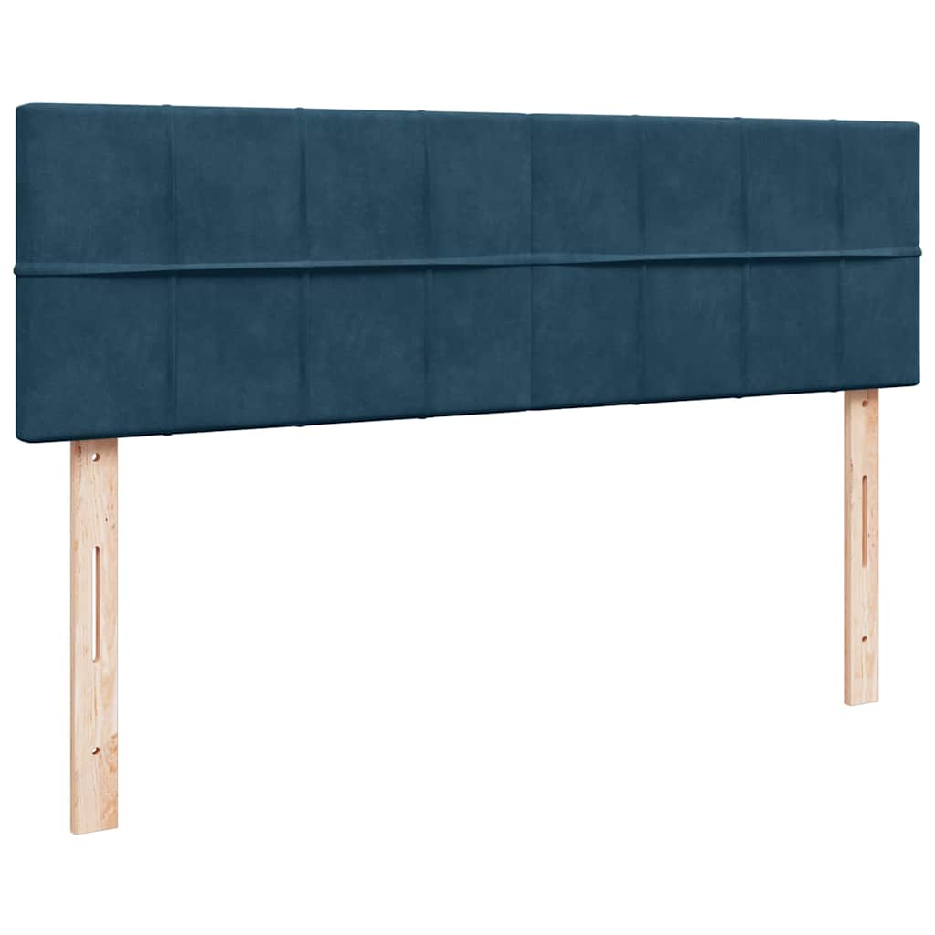 vidaXL Ottoman-Bett mit Matratze & LEDs Dunkelblau 140x190 cm Samt