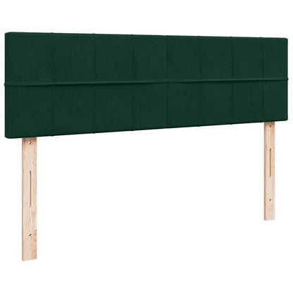 vidaXL Ottoman-Bett mit Matratze & LEDs Dunkelgrün 140x200 cm Samt