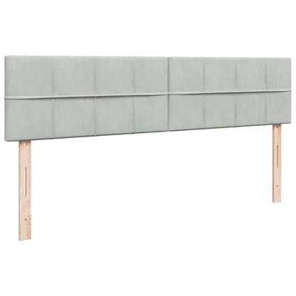 vidaXL Ottoman-Bett mit Matratze & LEDs Hellgrau 160x200 cm Samt