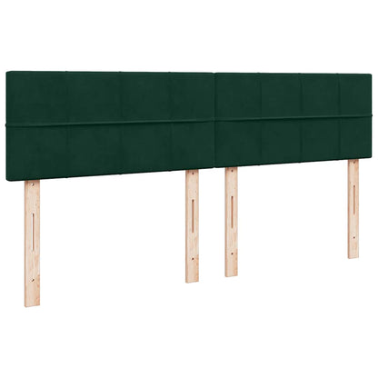 vidaXL Ottoman-Bett mit Matratze & LEDs Dunkelgrün 160x200 cm Samt