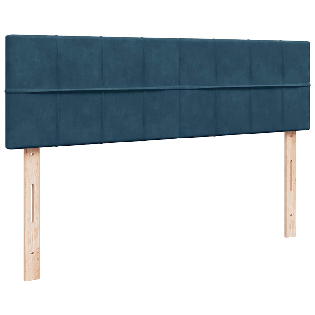 vidaXL Ottoman-Bett mit Matratze & LEDs Dunkelblau 160x200 cm Samt