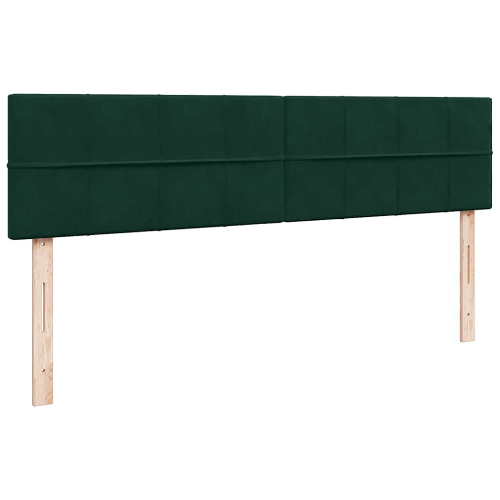 vidaXL Ottoman-Bett mit Matratze & LEDs Dunkelgrün 180x200 cm Samt