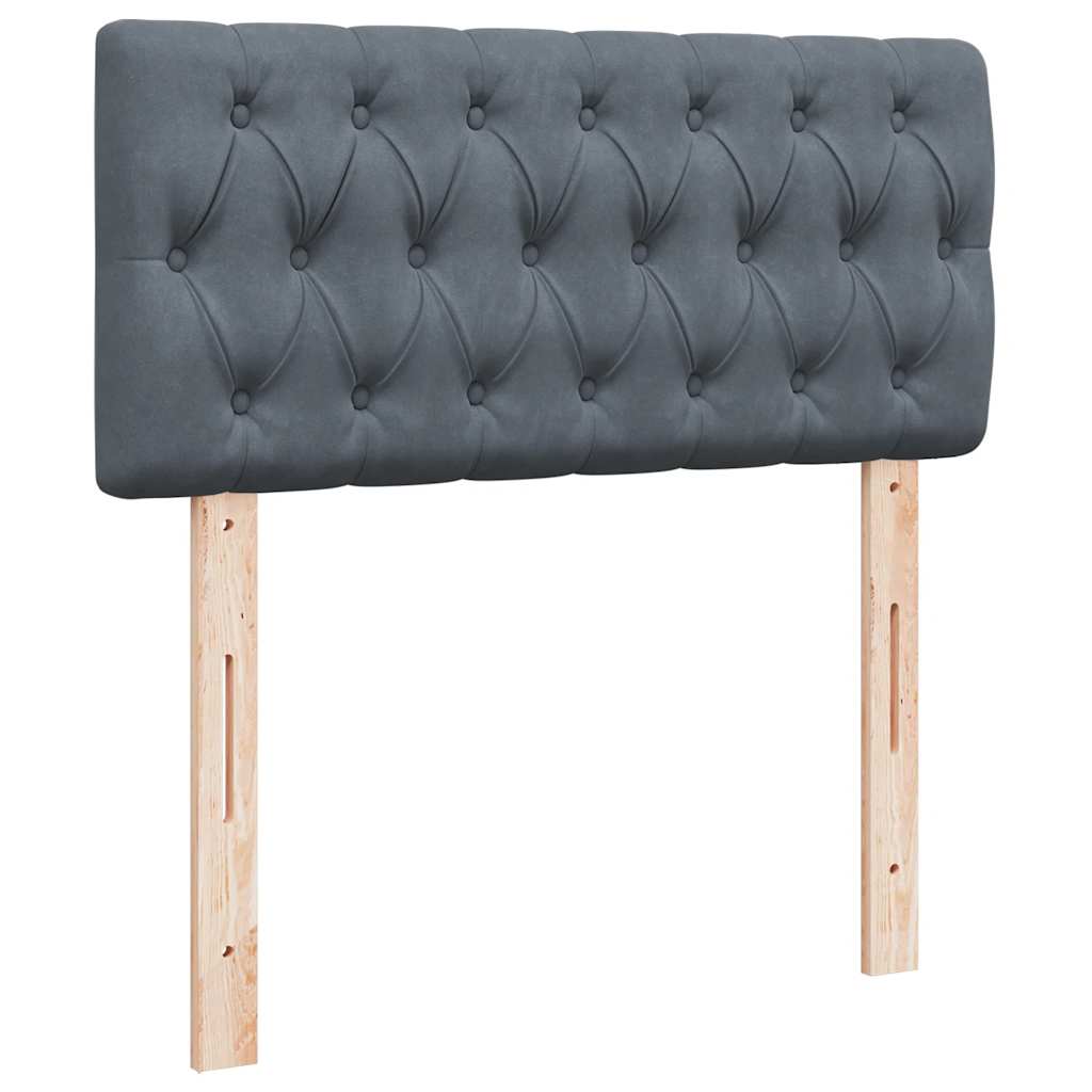 vidaXL Ottoman-Bett mit Matratze & LEDs Dunkelgrau 80x200 cm Samt