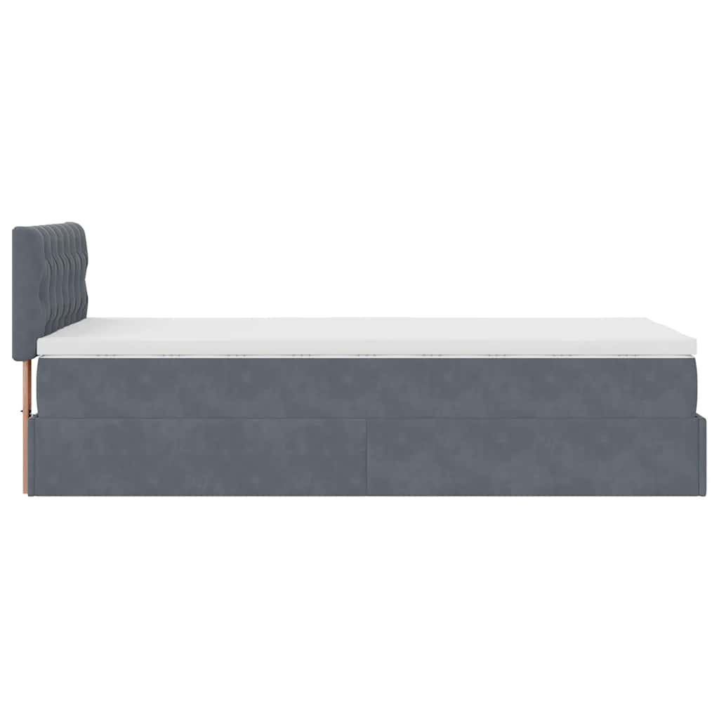 vidaXL Ottoman-Bett mit Matratze & LEDs Dunkelgrau 80x200 cm Samt
