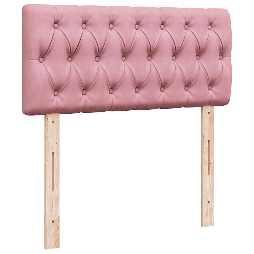 vidaXL Ottoman-Bett mit Matratze & LEDs Rosa 90x190 cm Samt