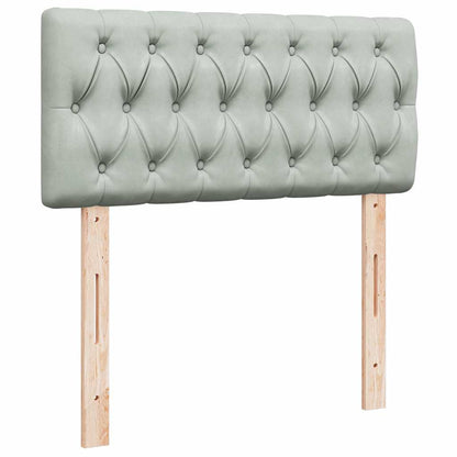 vidaXL Ottoman-Bett mit Matratze & LEDs Hellgrau 90x200 cm Samt