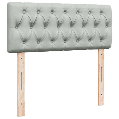 vidaXL Ottomane Bett mit Matratze & LEDs Hellgrau 120x190 cm Samt