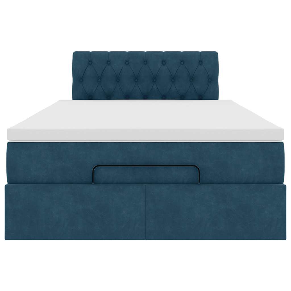 vidaXL Lit ottomane avec matelas et LED Bleu foncé 120x190 cm Velours
