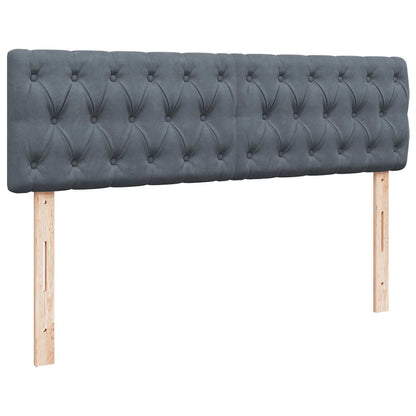 vidaXL Ottoman-Bett mit Matratze & LEDs Dunkelgrau 140x190 cm Samt