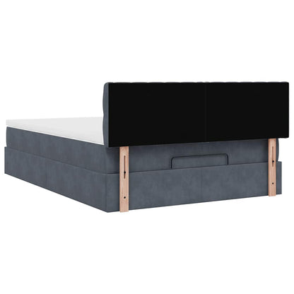 vidaXL Ottoman-Bett mit Matratze & LEDs Dunkelgrau 140x190 cm Samt