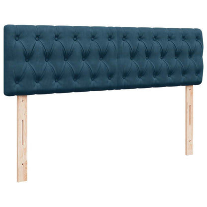 vidaXL Ottoman-Bett mit Matratze & LEDs Dunkelblau 140x190 cm Samt
