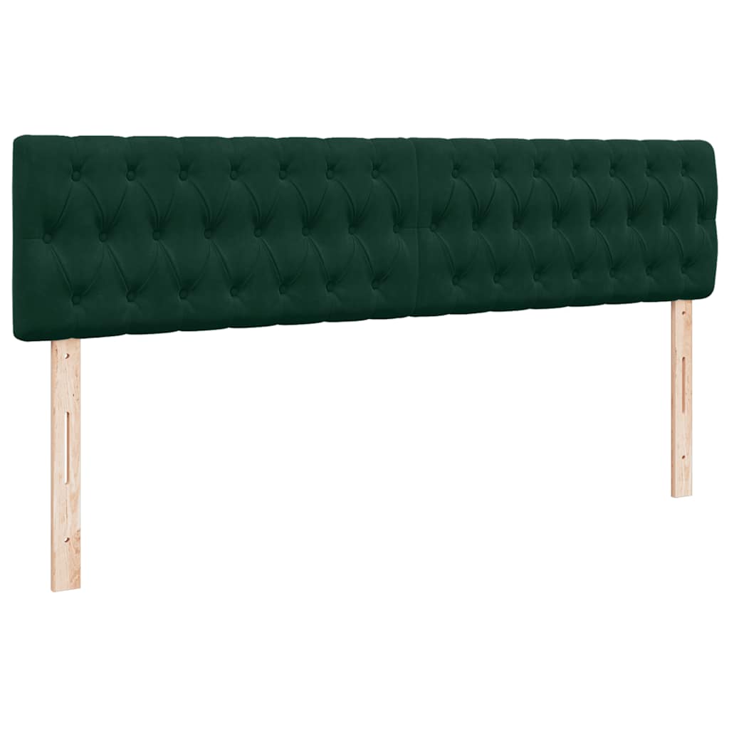 vidaXL Ottoman-Bett mit Matratze & LEDs Dunkelgrün 160x200 cm Samt