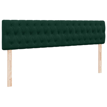 vidaXL Ottoman-Bett mit Matratze & LEDs Dunkelgrün 160x200 cm Samt