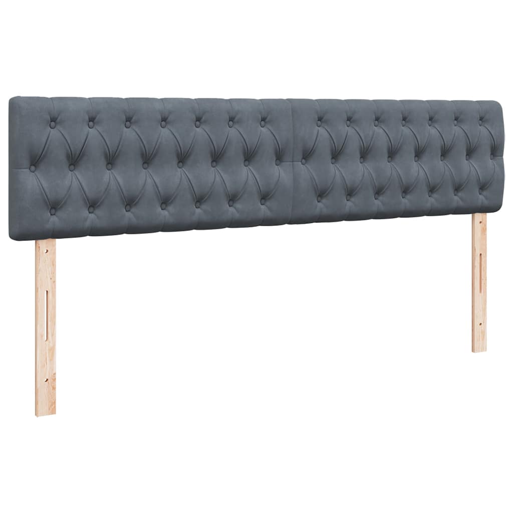 vidaXL Ottoman-Bett mit Matratze & LEDs Dunkelgrau 180x200 cm Samt