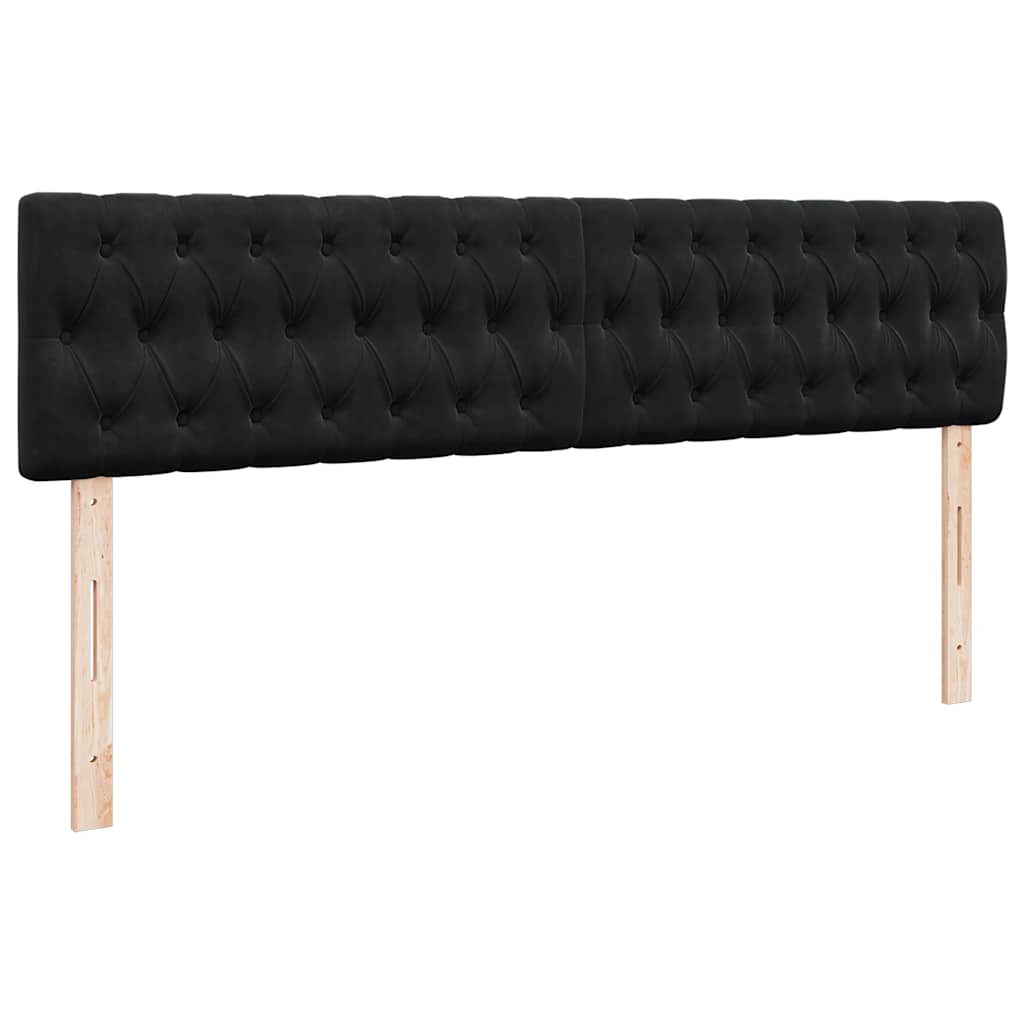vidaXL Ottoman-Bett mit Matratze & LEDs Schwarz 180x200 cm Samt
