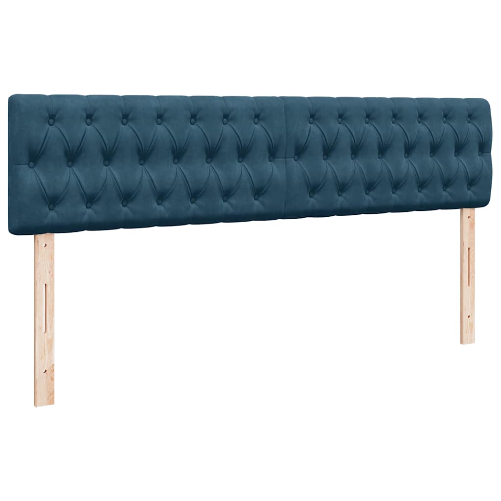vidaXL Ottoman-Bett mit Matratze & LEDs Dunkelblau 180x200 cm Samt