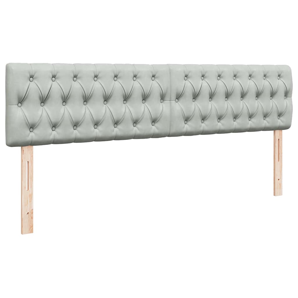 vidaXL Ottoman-Bett mit Matratzen & LEDs Hellgrau 200x200 cm Samt