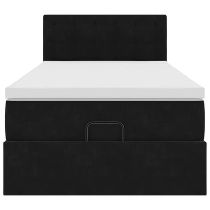 vidaXL Ottomane Bett mit Matratze & LEDs Schwarz 80x200 cm Samt