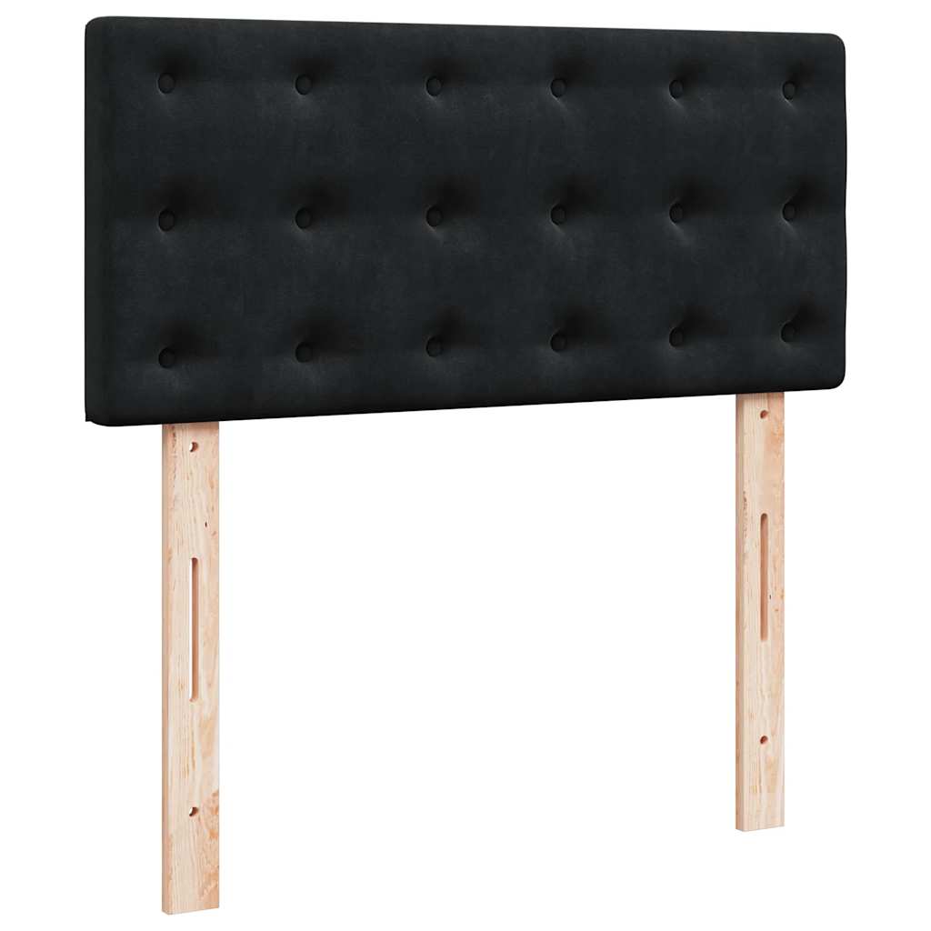 vidaXL Ottomane Bett mit Matratze & LEDs Schwarz 80x200 cm Samt