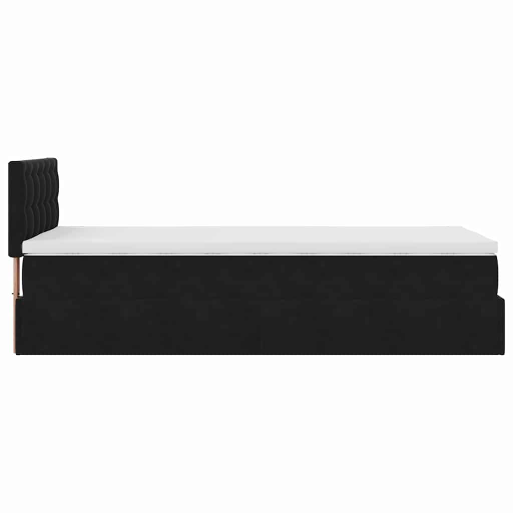 vidaXL Ottomane Bett mit Matratze & LEDs Schwarz 80x200 cm Samt