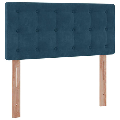 vidaXL Ottoman-Bett mit Matratze & LEDs Dunkelblau 90x190 cm Samt