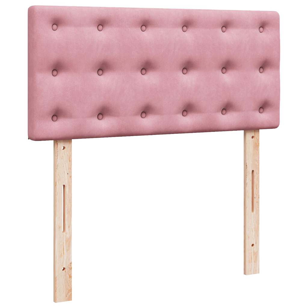 vidaXL Ottoman-Bett mit Matratze & LEDs Rosa 90x190 cm Samt