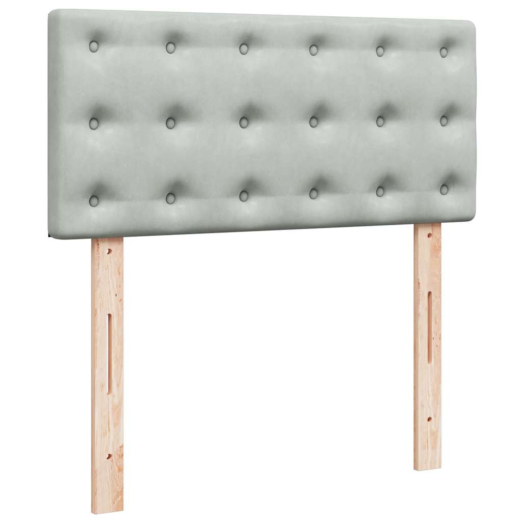 vidaXL Ottoman-Bett mit Matratze & LEDs Hellgrau 100x200 cm Samt