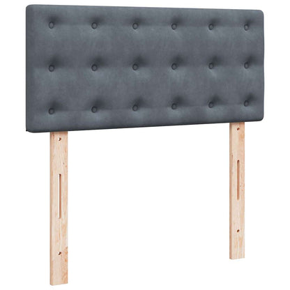 vidaXL Ottoman-Bett mit Matratze & LEDs Dunkelgrau 100x200 cm Samt