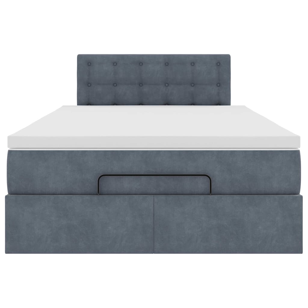 vidaXL Lit ottoman avec matelas et LED gris foncé 120x190 cm velours