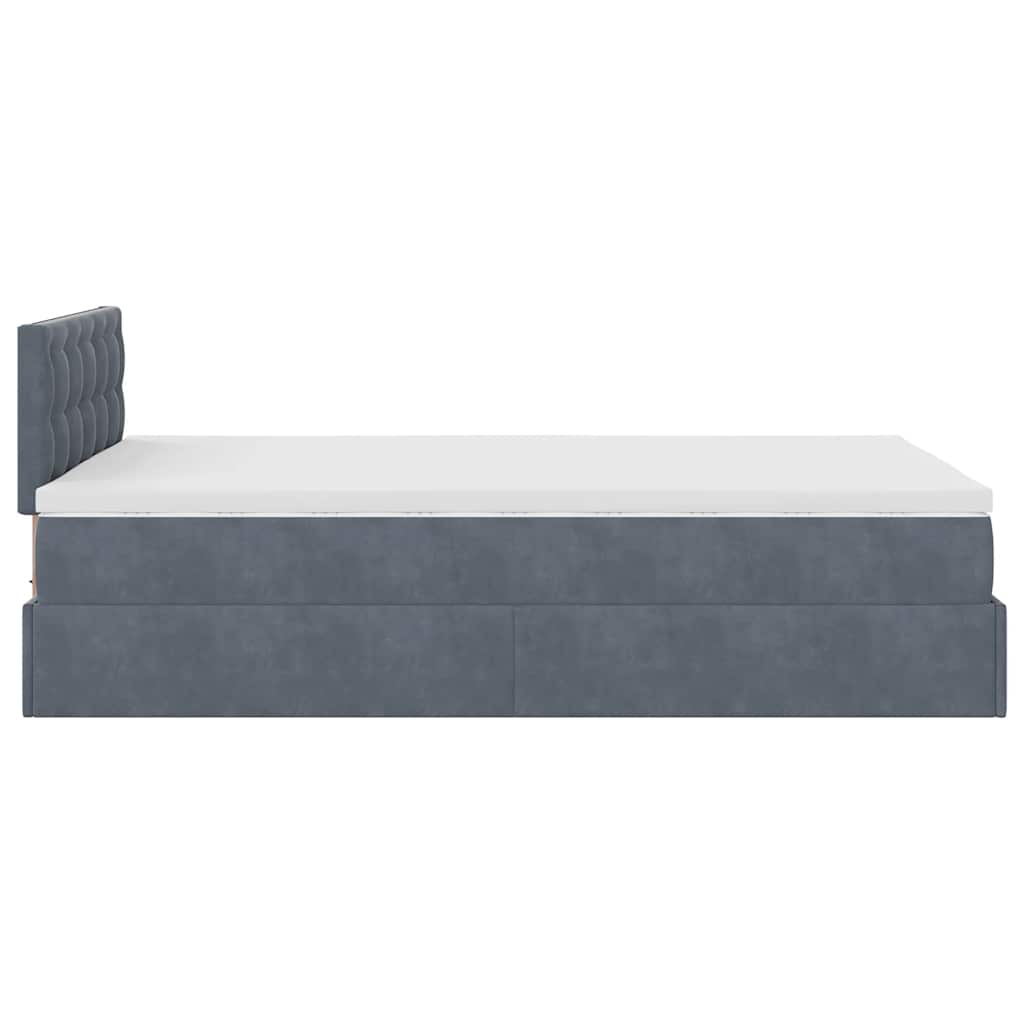 vidaXL Lit ottoman avec matelas et LED gris foncé 120x190 cm velours