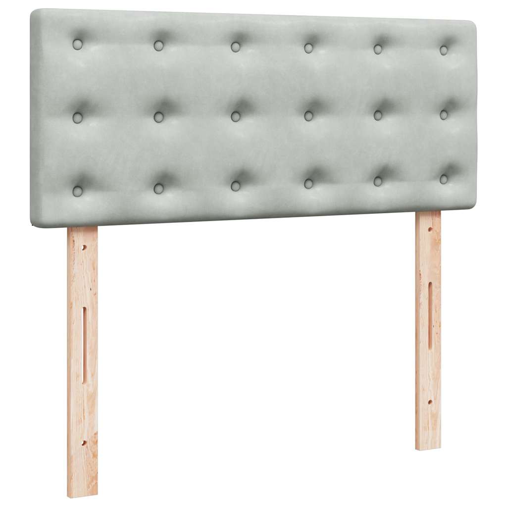 vidaXL Ottoman-Bett mit Matratze & LEDs Hellgrau 120x200 cm Samt