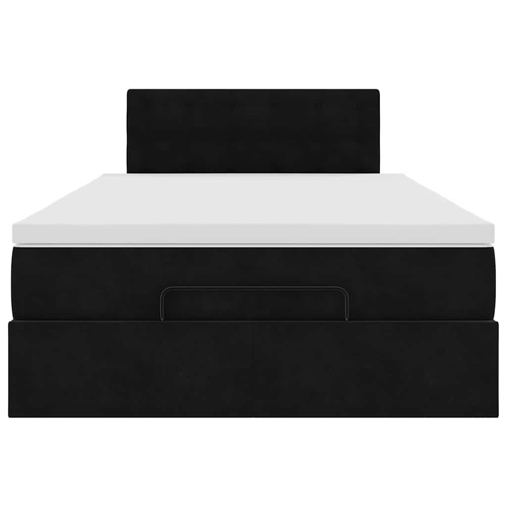 vidaXL Ottoman-Bett mit Matratze & LEDs Schwarz 120x200 cm Samt