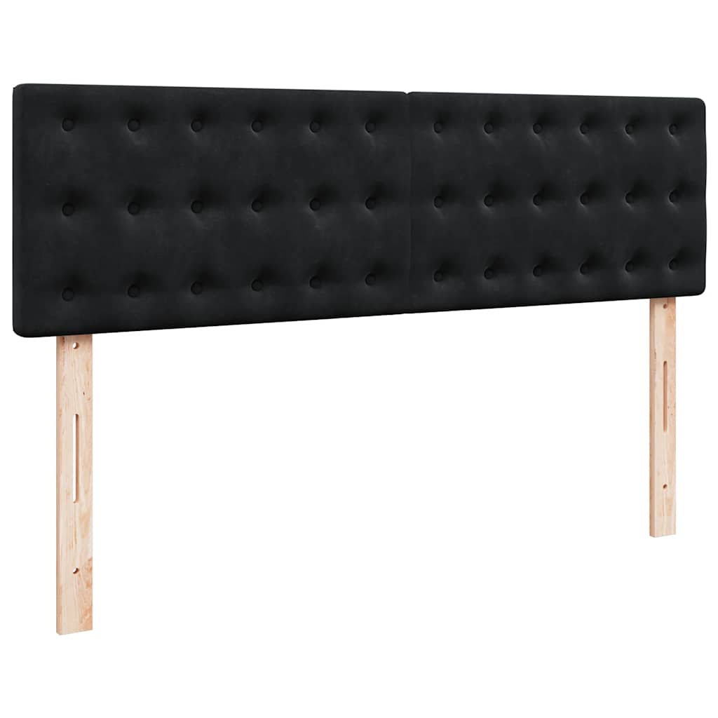 vidaXL Ottoman-Bett mit Matratze & LEDs Schwarz 140x190 cm Samt