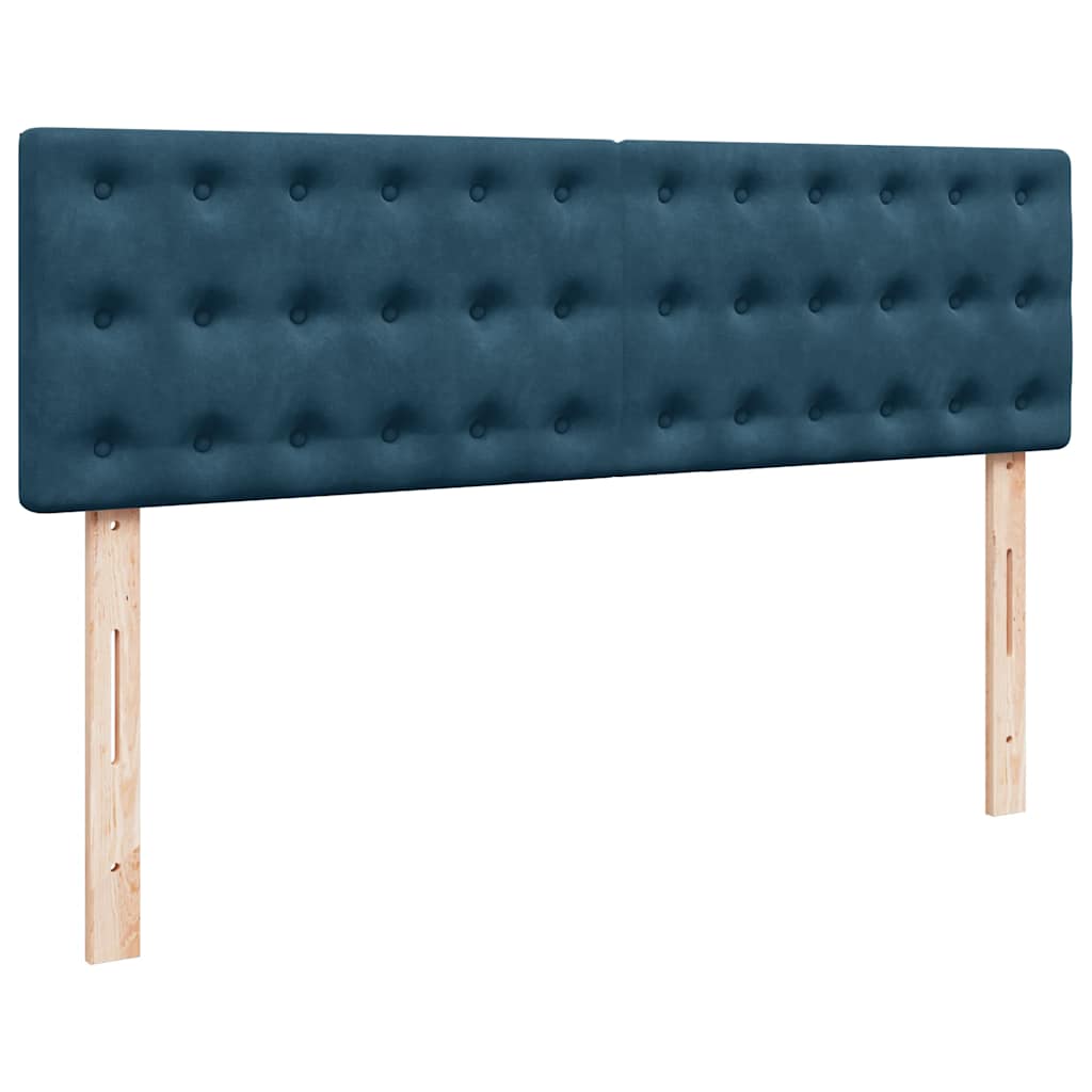 vidaXL Ottoman-Bett mit Matratze & LEDs Dunkelblau 140x190 cm Samt