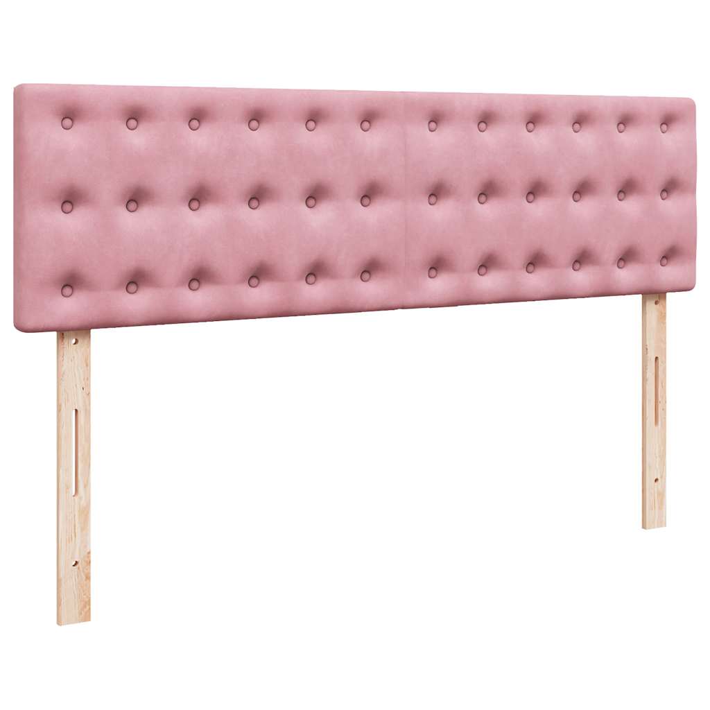 vidaXL Ottoman-Bett mit Matratze & LEDs Rosa 140x190 cm Samt