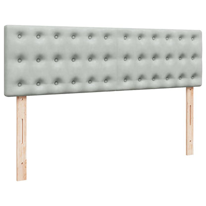 vidaXL Ottoman-Bett mit Matratze & LEDs Hellgrau 140x200 cm Samt