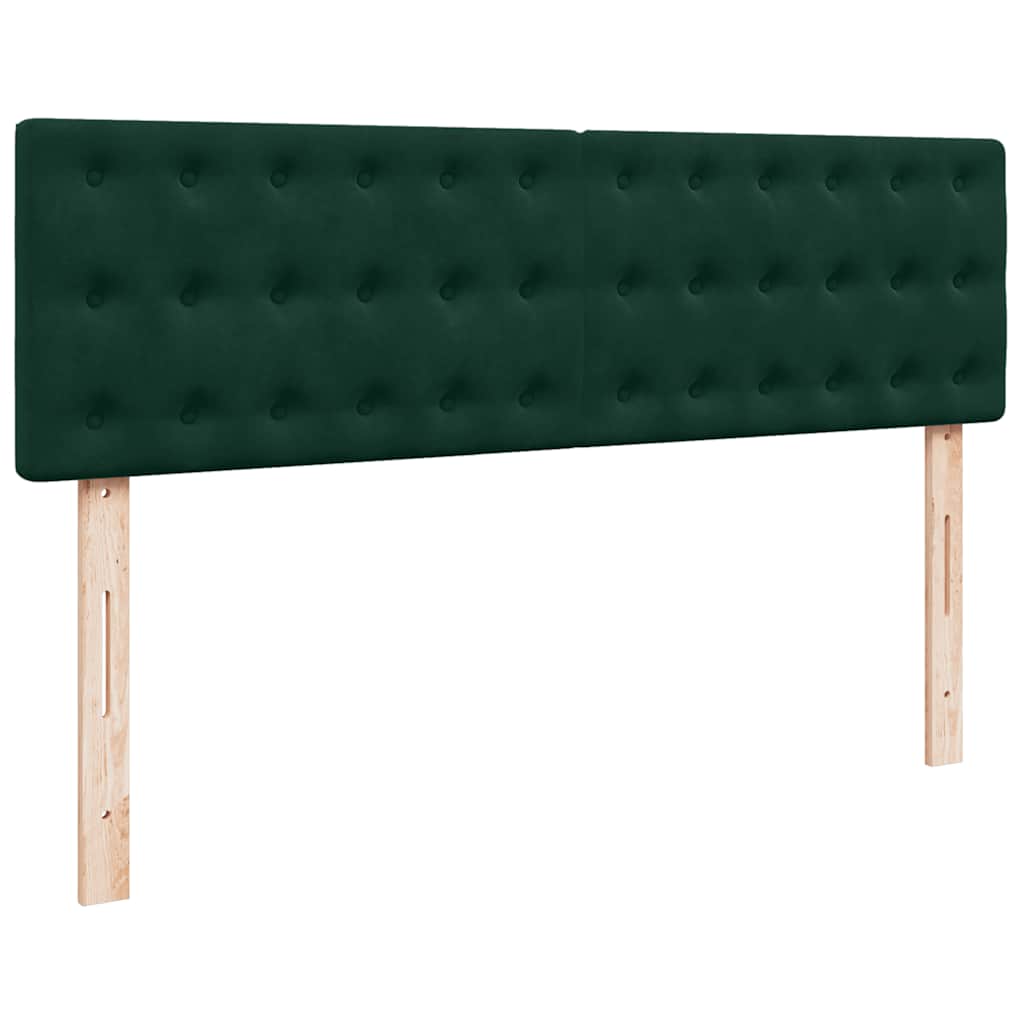 vidaXL Ottoman-Bett mit Matratze & LEDs Dunkelgrün 140x200 cm Samt